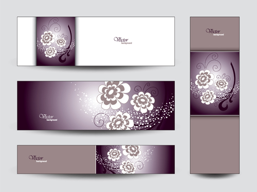 Brilliant flowers with banner background 03 flowers banner background banner background   