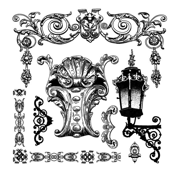 Black and white Decorative pattern Borders vector 05 white pattern decorative pattern borders black   