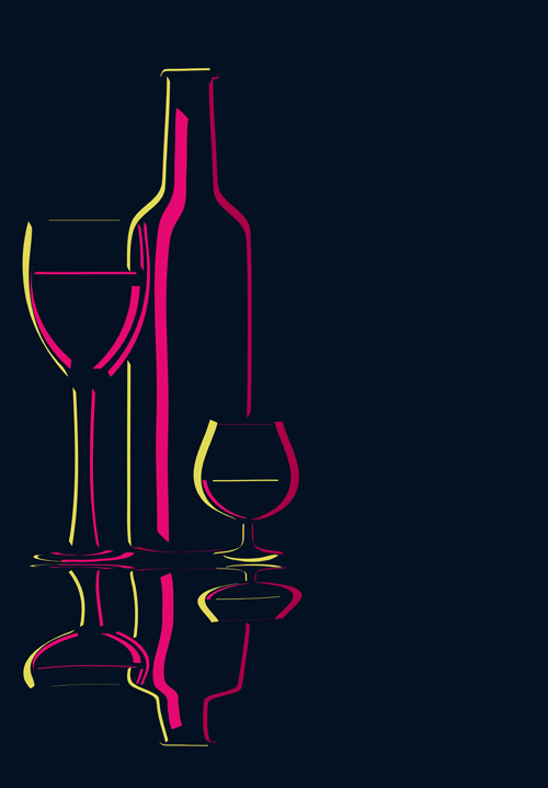 Elements of Wine design vector graphic set 04 wine elements element   