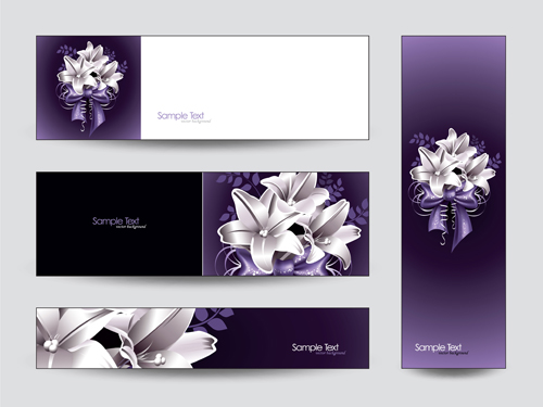 Brilliant flowers with banner background 01 flowers brilliant banner background   