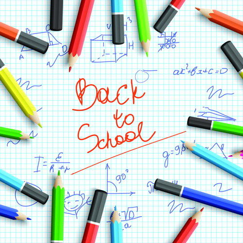 Education elements creative vector background set 07 Vector Background school elements element education background   