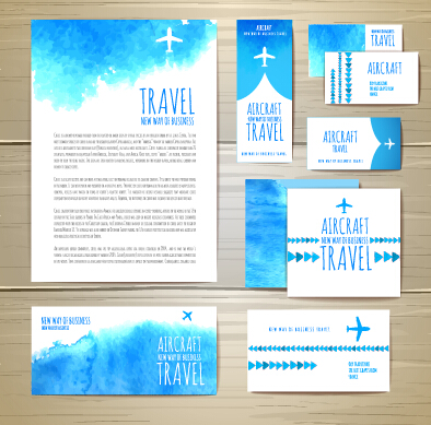 Summer travel watercolor cards vector 03 watercolor travel summer design cards   