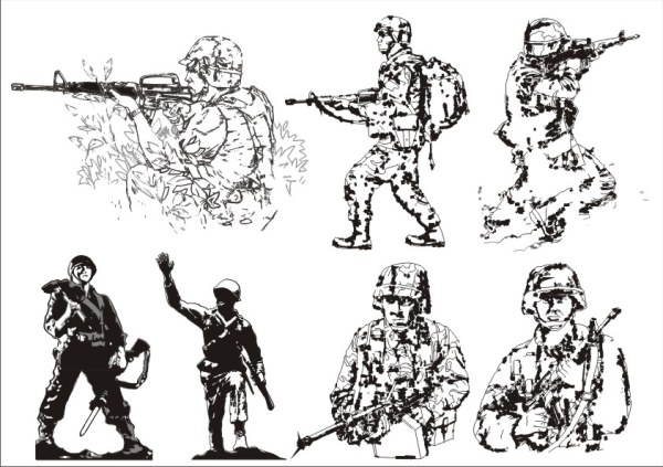 Soldiers Elements Vector soldiers   