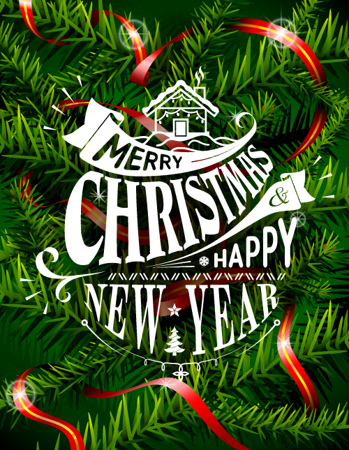 Christmas with pine background vector 02 pine christmas background   