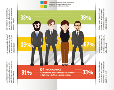 Infographic elements with businessman vector template 02 template infographic businessman business   