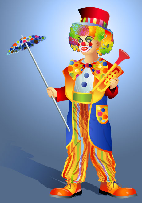 free vector cute clown Illustration 03 illustration cute clown   