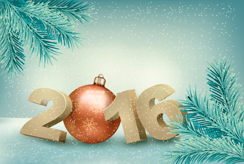 2016 New year design with winter background vector 03 year winter new design background 2016   