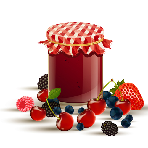 Tasty jams design elements vector set 04 Tasty jam design elements   