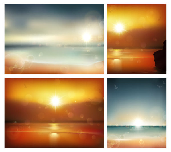 Sunrise At sea background vector graphics 01 sunrise sea At sea   