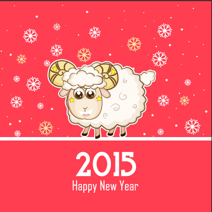 Cute sheep and pink 2015 new year background sheep new year cute background 2015   