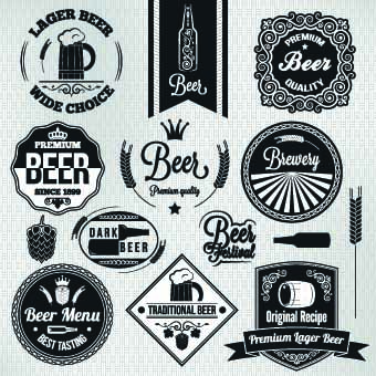 Black and white beer labels vector labels label black and white black   