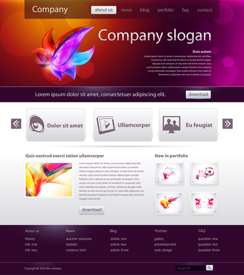 Bright clean company website template vector website template company clean bright   