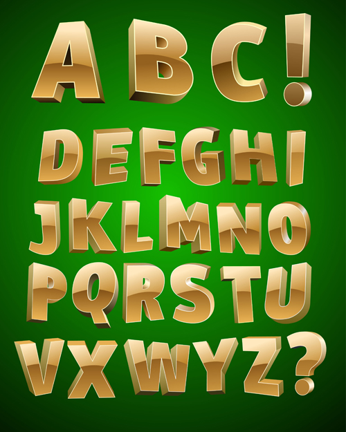 3D shiny alphabet and numbers vector design 02 shiny numbers alphabet   