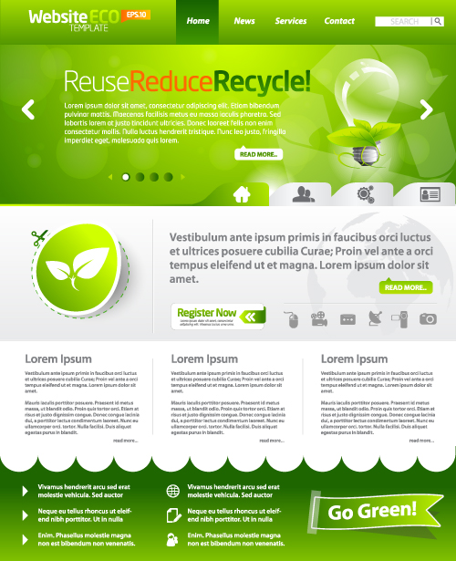 Green ECO Website Template design vector 05 website template site green eco   