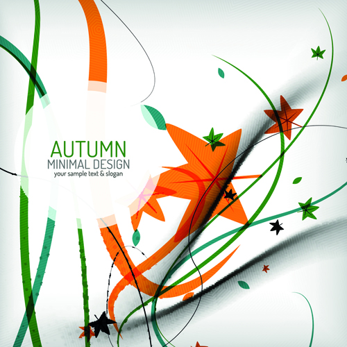 Autumn abstract plant and leaves vector background 03 plant leaves background autumn abstract   