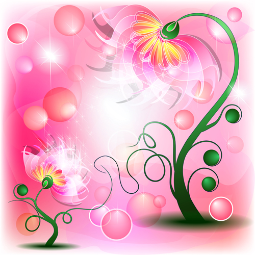 Shiny flower with pink background vector shiny pink flower background   