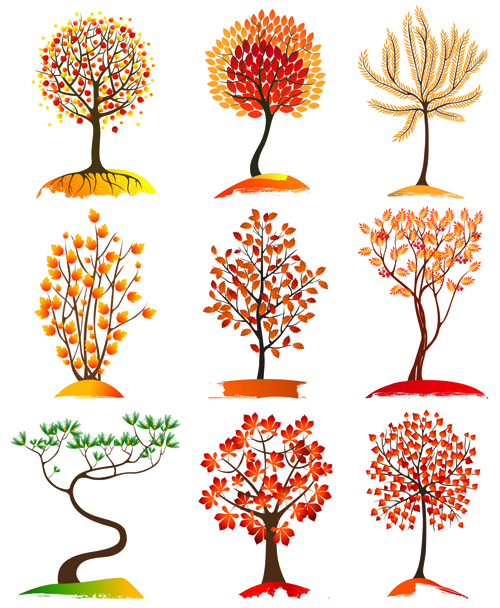 Autumn tree icons material vector 02 tree icons autumn   