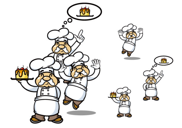 Elements of cake maker figures Vector maker figures cake   