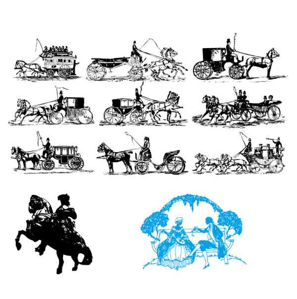Classical carriage silhouette vector material silhouette classical carriage   