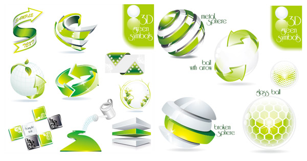 Green 3D Icon vector three-dimensional icon green   