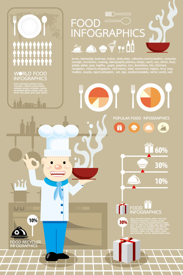Elements of food infographics vector infographics food elements element   