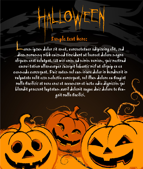 Happy halloween night background 03 vector set night happy halloween background   