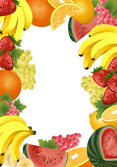 Various fruits frame vector material vector material Various material frame   