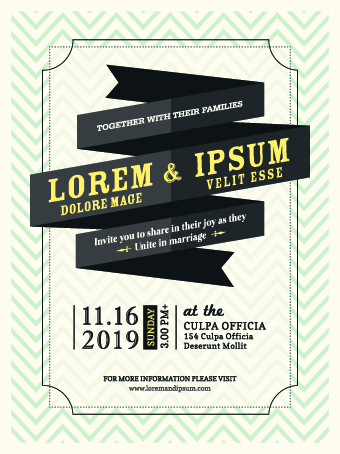 Retro wedding invitations cards design vector 04 wedding Retro font invitation cards card   