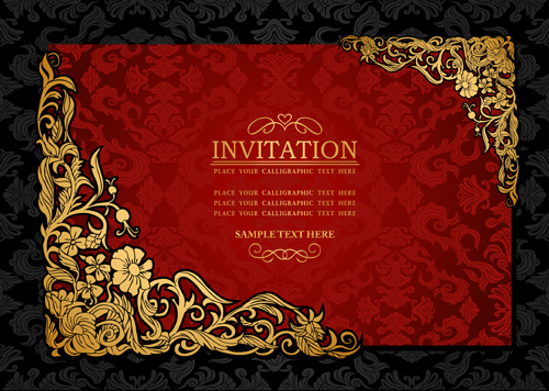 Elements of Luxury invitation background vector 02 luxury invitation elements element   