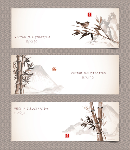 Chinese painting styles banner vectors 01 painting chinese banner   