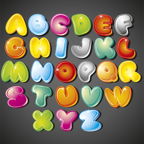 3D shiny alphabet and numbers vector design 03 shiny numbers alphabet   