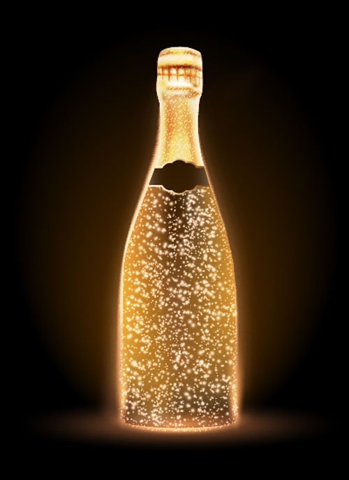 Champagne bottle vector material 04 champagne bottle   