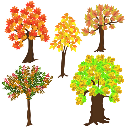 Autumn tree icons material vector 01 tree icons autumn   