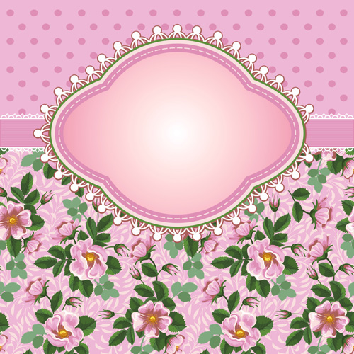 Flower with frame background vector 02 frame flower   