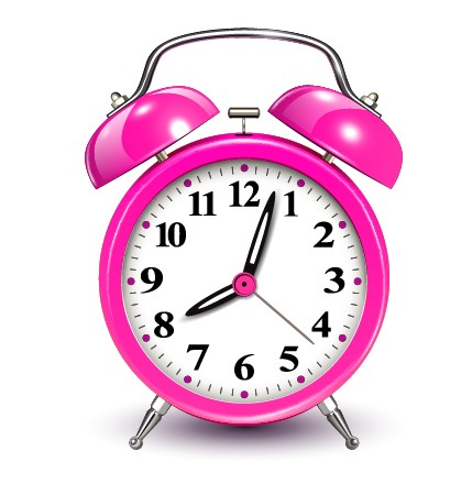 Cute pink alarm clock design vector pink cute alarm clock   