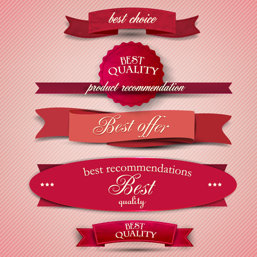 Best Quality labels with Ribbons vector 04 ribbons ribbon quality labels label best   