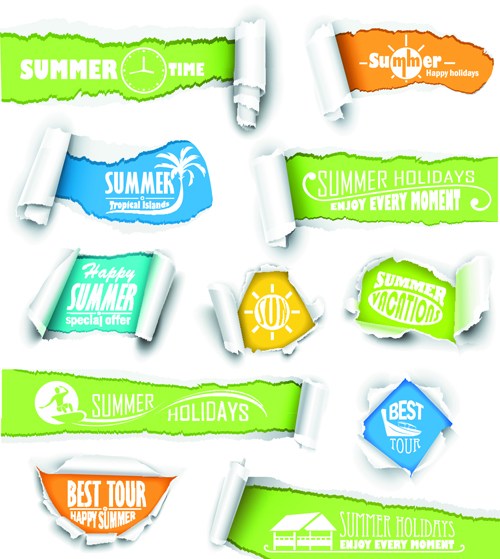 Banner torn paper design elements vector 05 torn paper torn paper design elements banner   