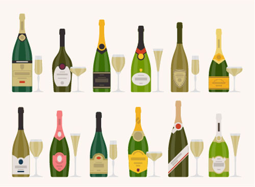 Champagne bottle vector material 05 champagne bottle   