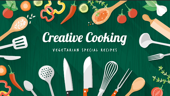 Creative cooking design background vectors 04 creative cooking background   