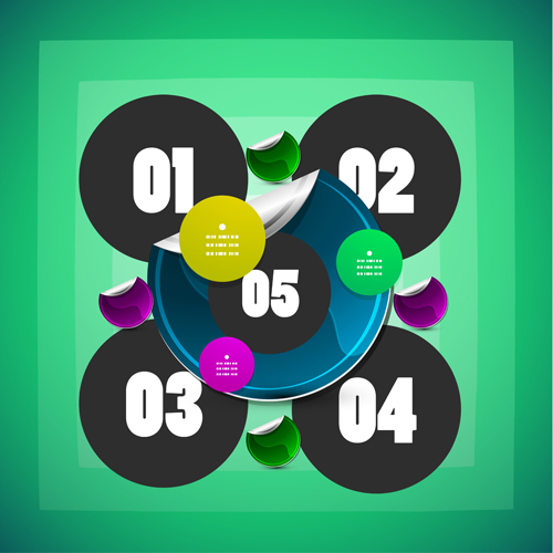 Circle elements business template vector 16 circles business template   
