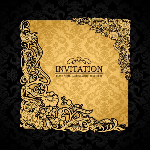 Elements of Luxury invitation background vector 01 luxury invitation elements element   