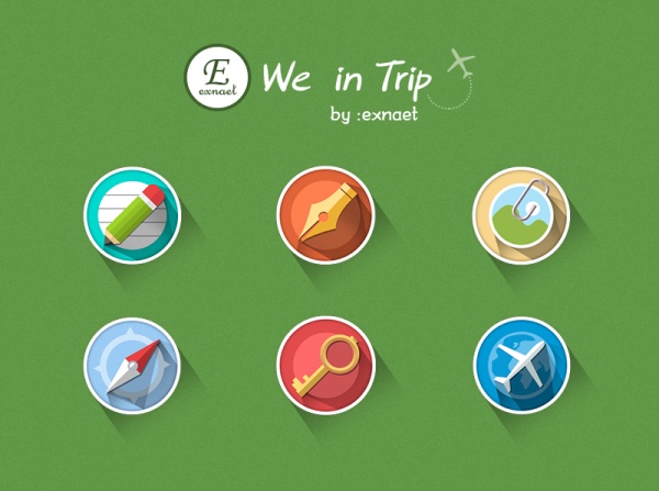 Flat styles travel icons material travel styles icons free flat design   