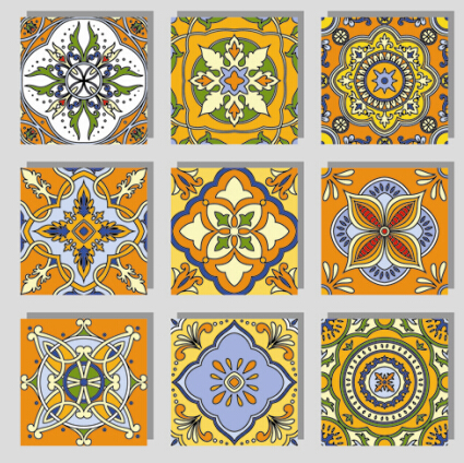 Seamless pattern tile floral vector set 04 tile seamless pattern floral   