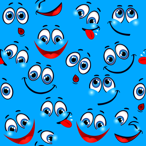 Funny cartoon face pattern vector graphic pattern vector pattern funny cartoon   