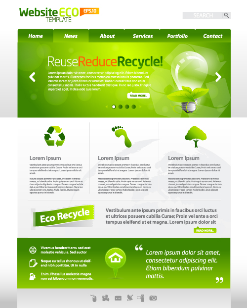 Green ECO Website Template design vector 04 website template site green eco   