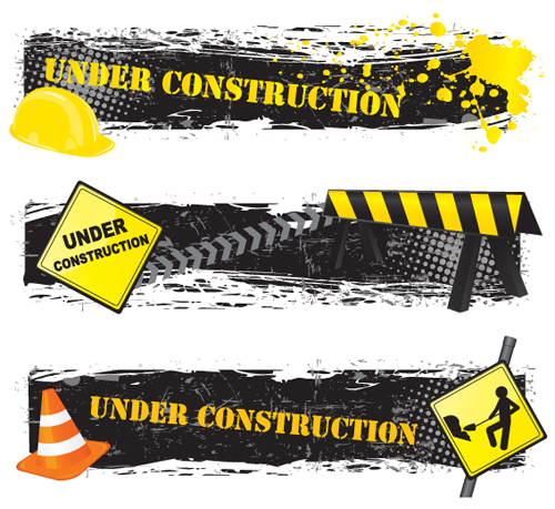 Construction signs mix Garbage elements vector 03 sign mix garbage elements element construction   