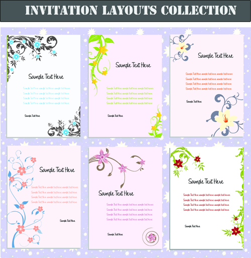 Set of invitation cards layouts vector layout invitation cards card   