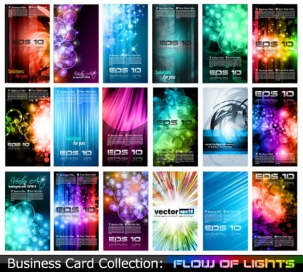 Flow of lights business card design vector set lights dream card business card background   