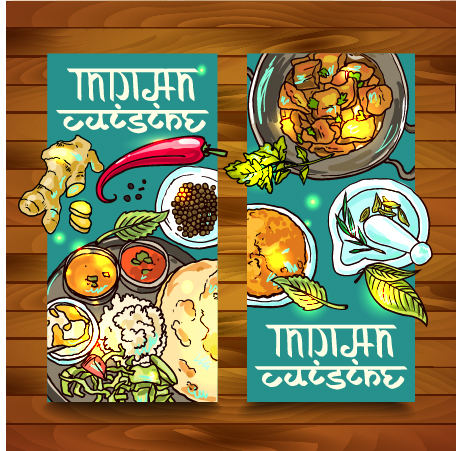 Hand drawn Indian food elements vector 02 indian hand drawn food   