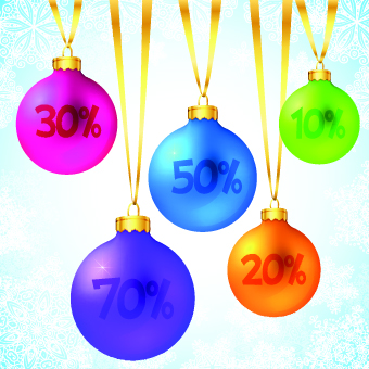 Christmas baubles and big sale vector christmas big sale baubles   